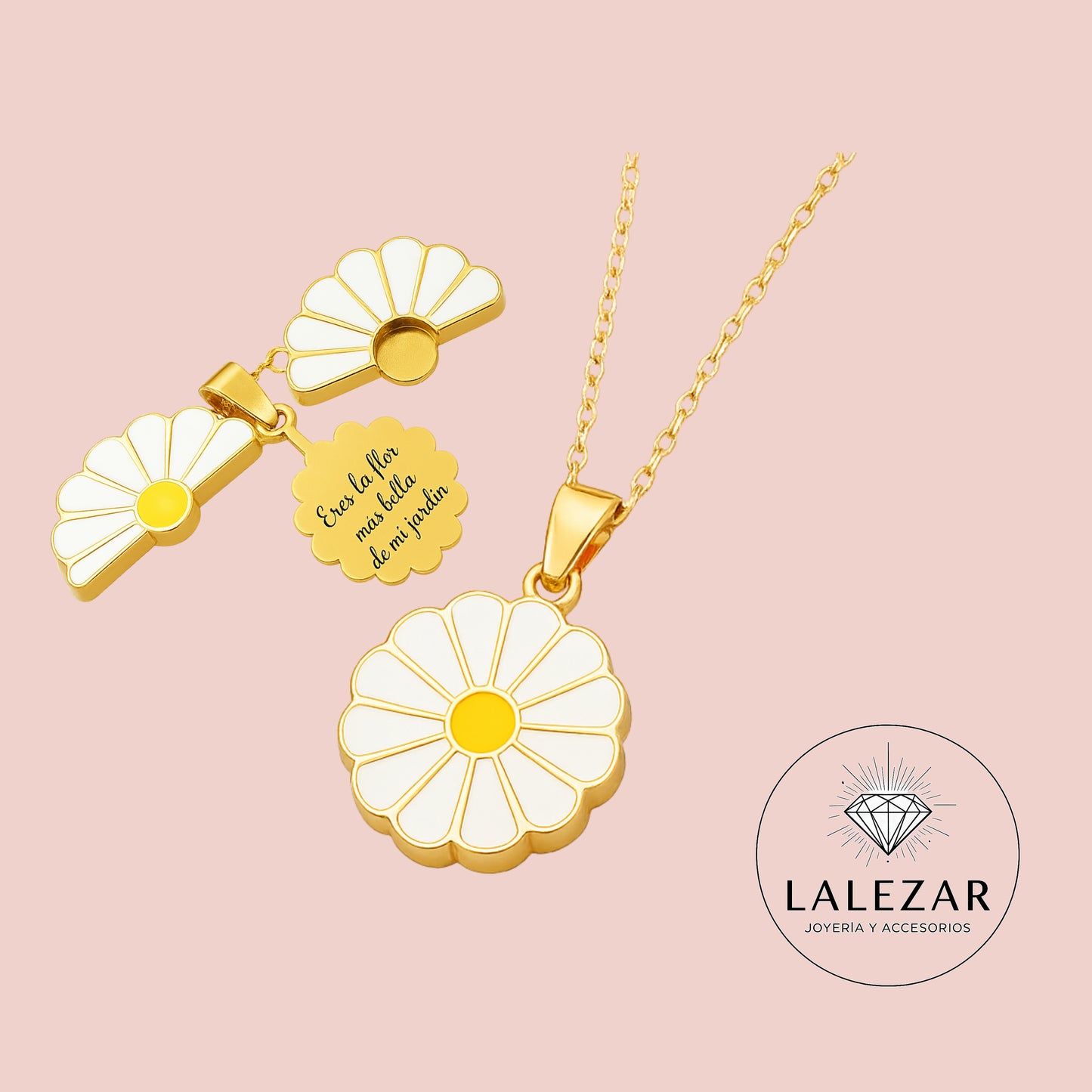 COLLAR MARGARITA CON GRABADO PERSONALIZADO - ENVIO GRATIS