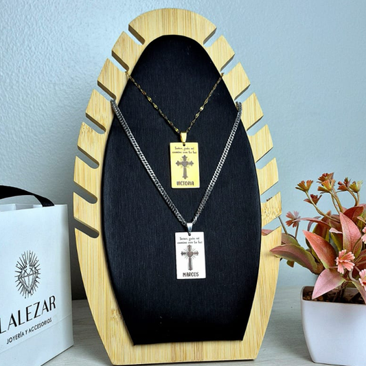 SET PAREJAS COLLARES GRACIAS DIOS - Grabado personalizado