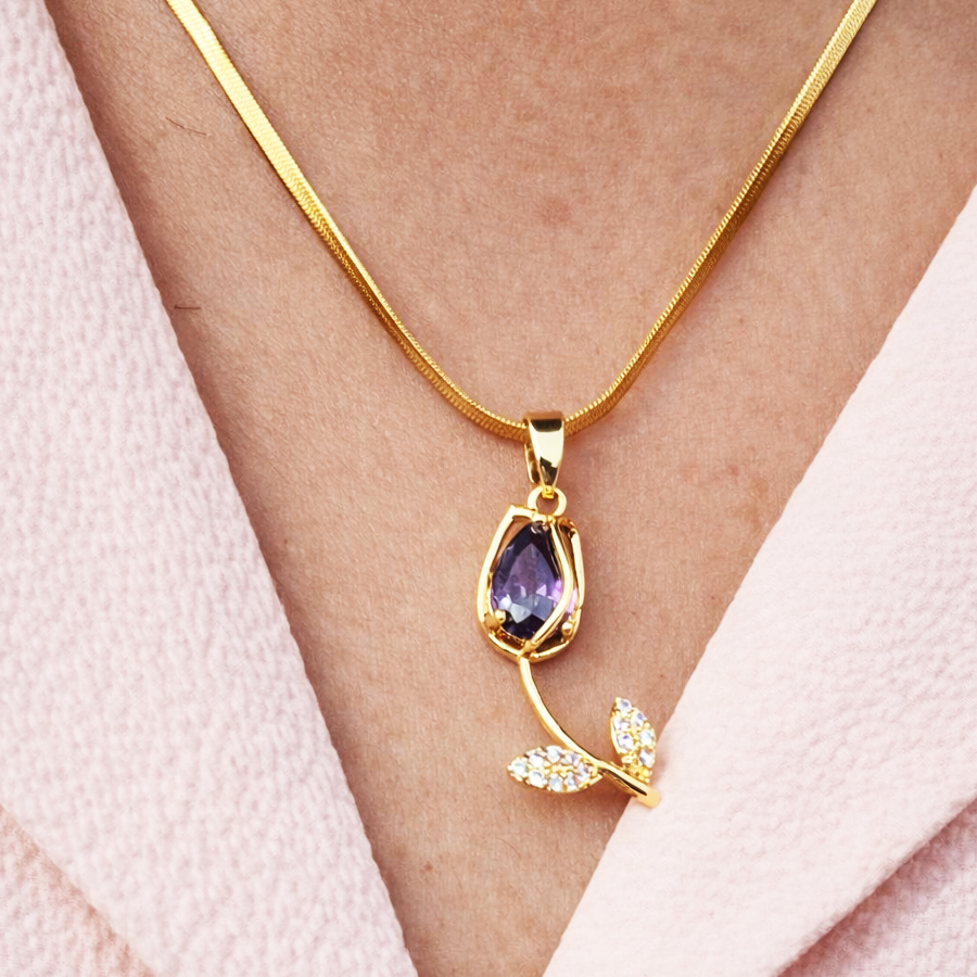 SET TULIPAN LALEZAR: COLLAR + ANILLO Y FLOR LED DE TULIPAN