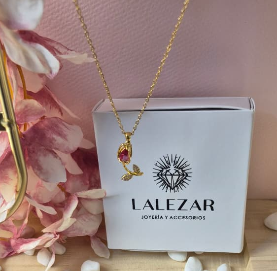 SET TULIPAN PLUS : COLLAR + PULSERA + ARETES + FLOR ETERNA + LIBRITO POEMA