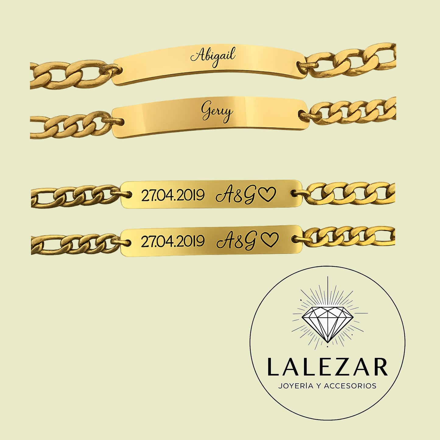 2×1 PULSERA PARA PAREJA CON GRABADO PERSONALIZADO - ENVIO GRATIS