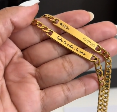 2×1 PULSERA PARA PAREJA CON GRABADO PERSONALIZADO - ENVIO GRATIS