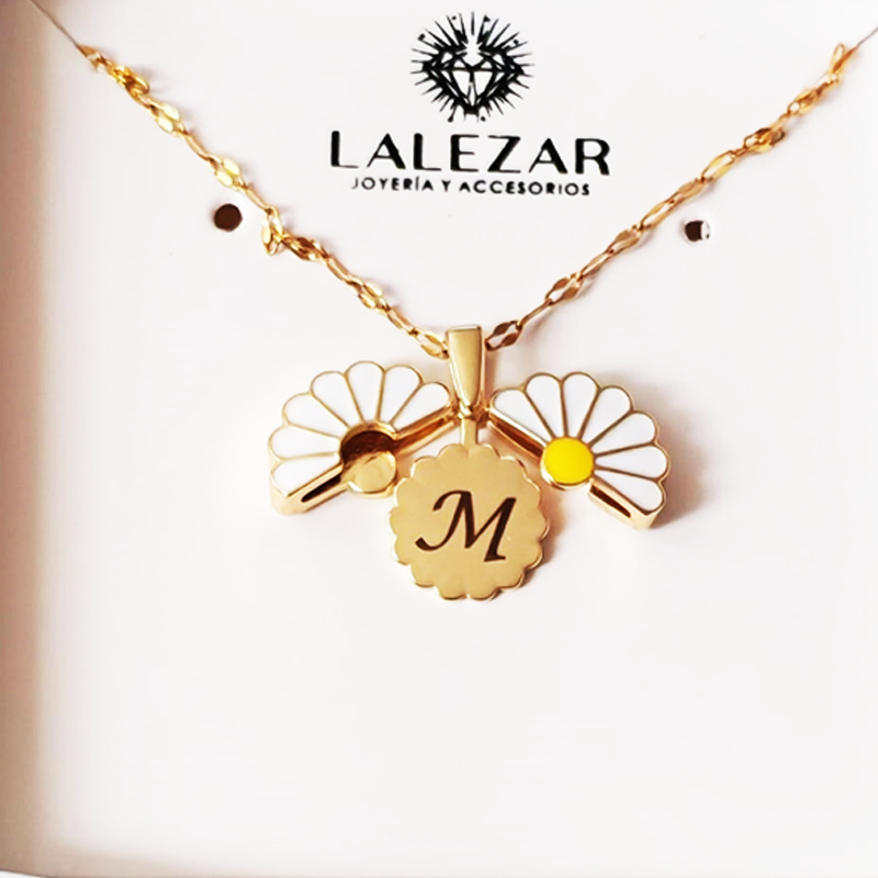 COLLAR MARGARITA CON GRABADO PERSONALIZADO + LIBRO (QUIERO CAMINAR DE TU MANO) - ENVIO GRATIS