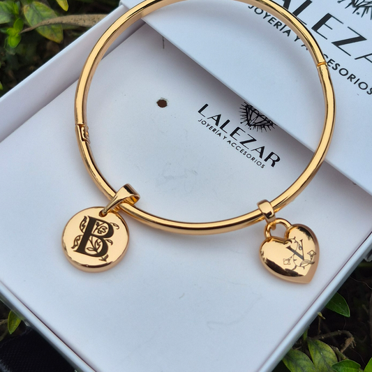 PULSERA ORO 18K CON DIJE PERSONALIZADO - ENVIO GRATIS