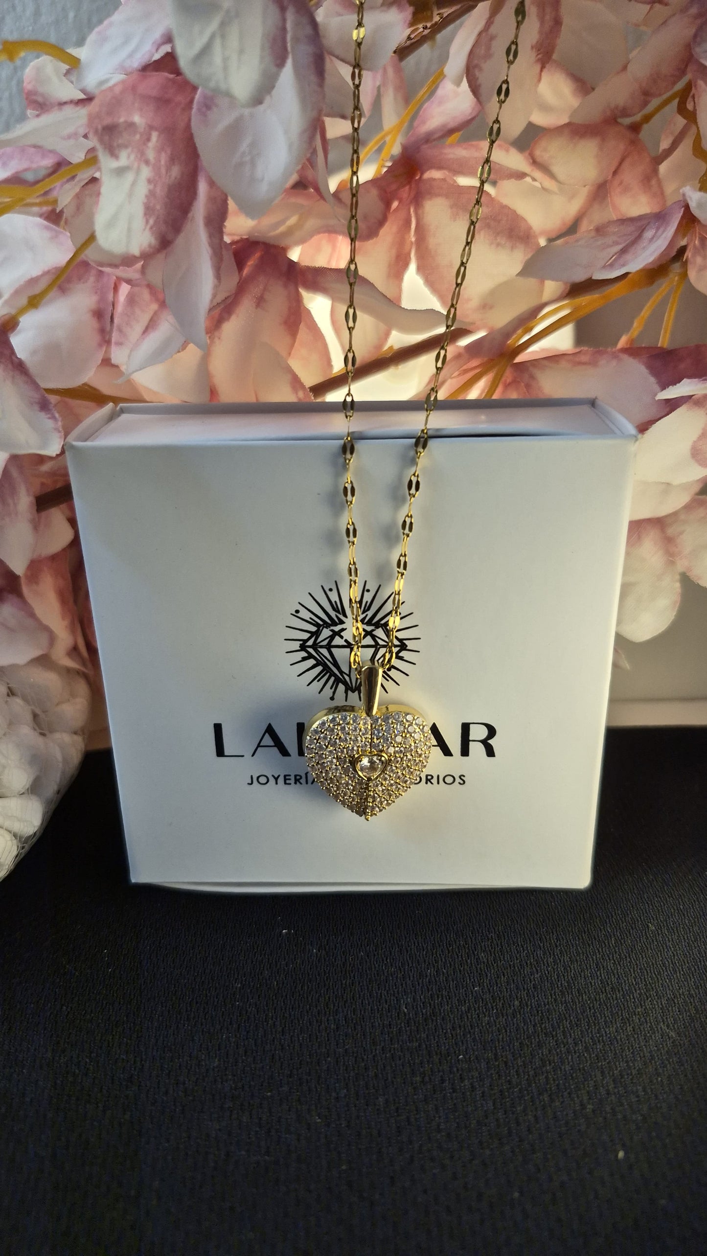 COLLAR CON PIEDRAS DE ZIRCÓN CON GRABADO PERSONALIZADO Y DEDICATORIA ME ENAMORE -  ENVIO GRATIS