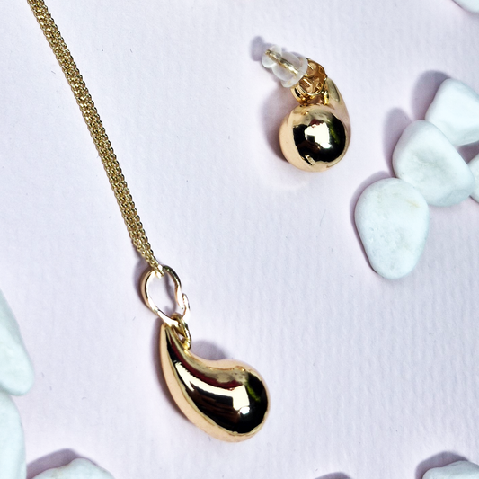 SET GOTAS DORADO - ARETE COLLAR