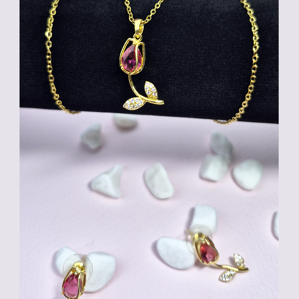 SET TULIPAN - COLLAR Y ARETE